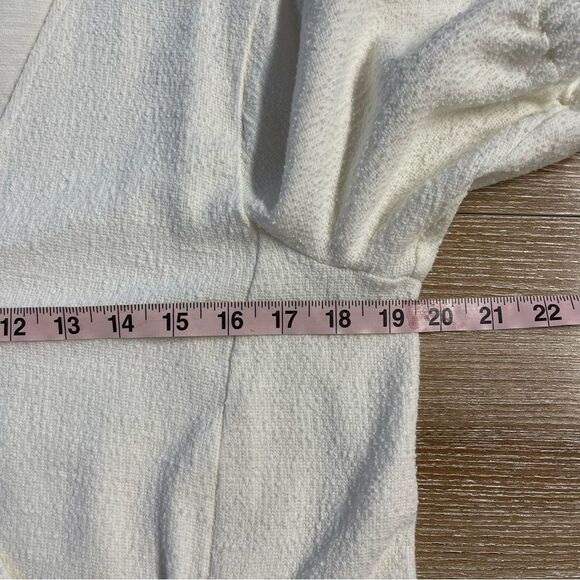 Madewell Texture & Thread White Wrap Tie Top Size Medium - Picture 9 of 11